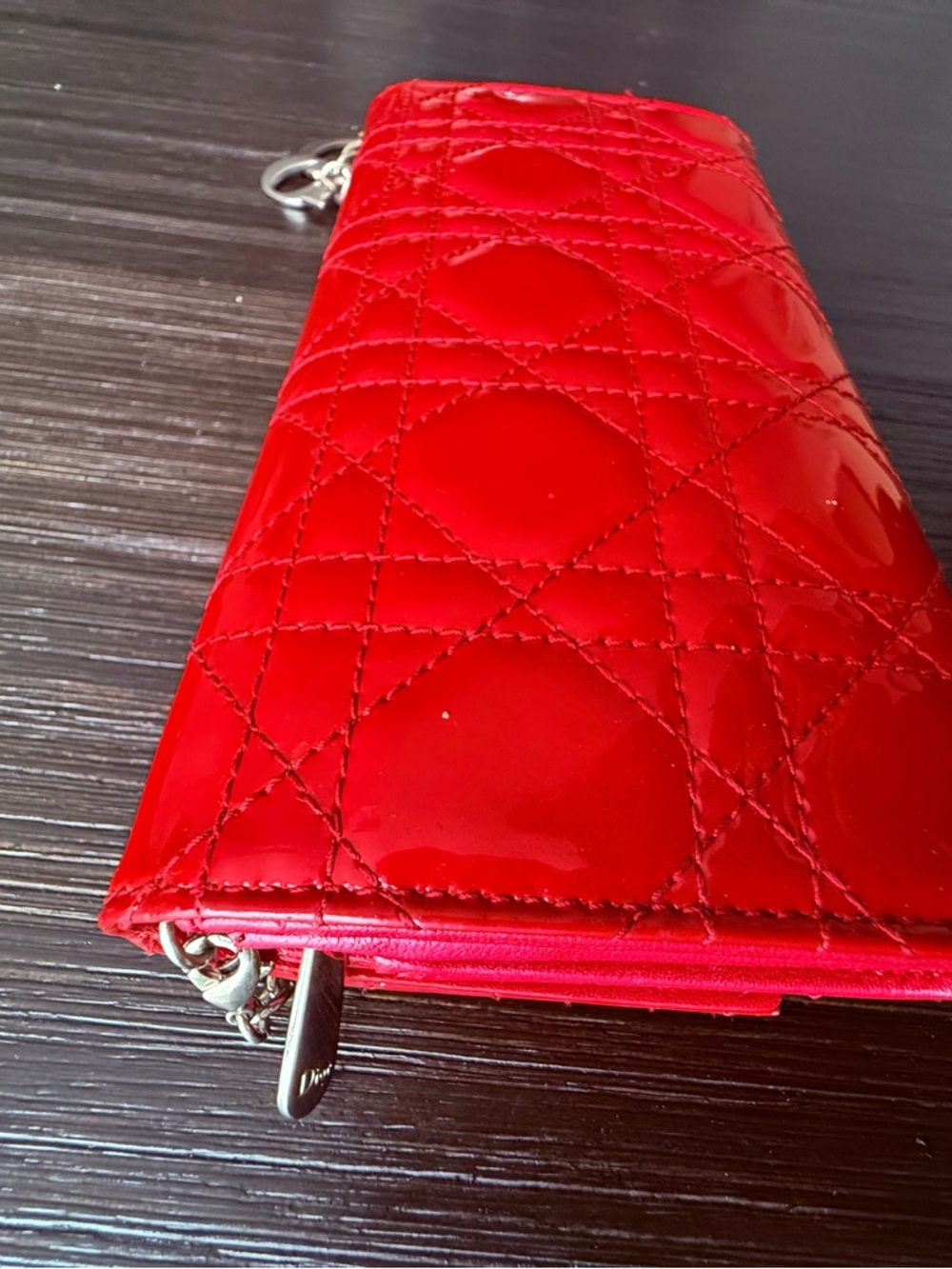 Christian Dior Patent Cannage wallet on chain - Picture 7 of 9